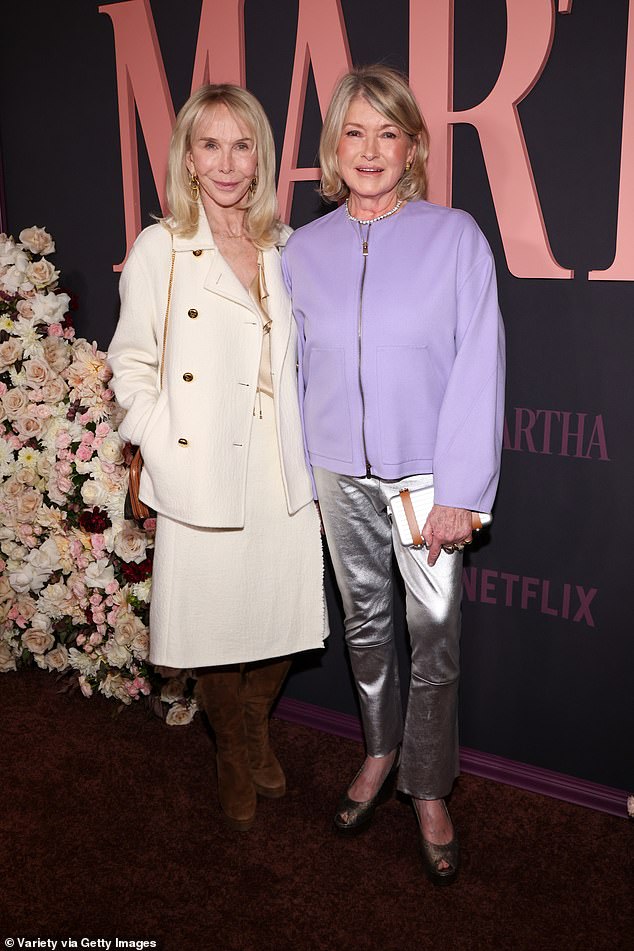 She was joined by Sting's wife Trudie Styler, 70, who cut an elegant figure in a cream coat and skirt