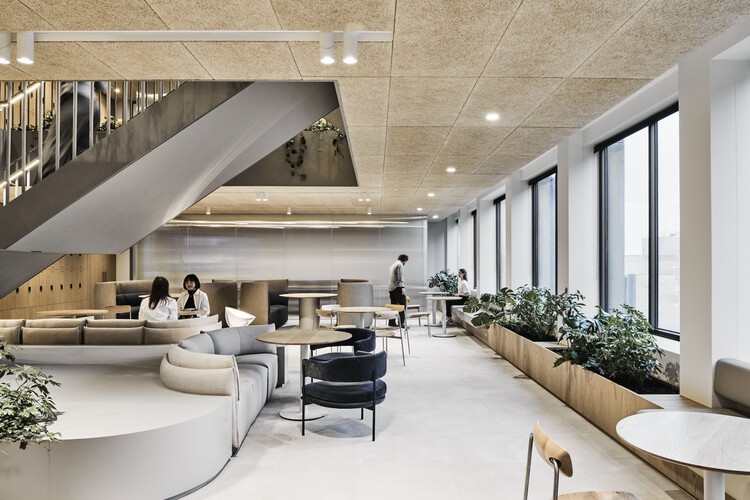 Russell Kennedy Offices / Carr - Interior photography, living room, table, chair, windows